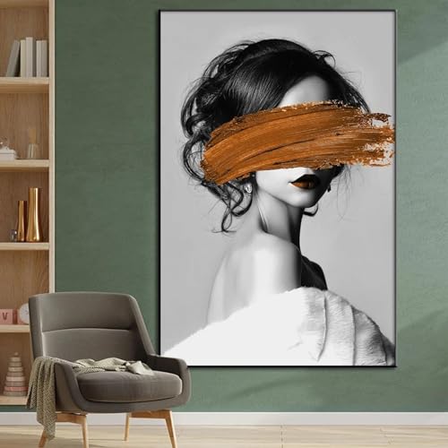 Peinture sur toile de fille jaune aux finitions soignées pour une décoration raffinée