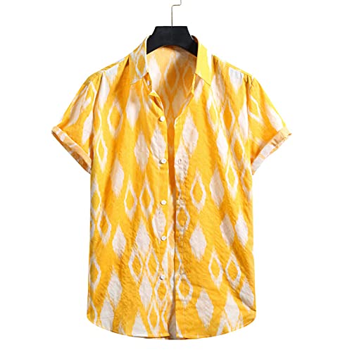 Chemise hawaïenne d'été pour hommes haut en coton à manches courtes et séchage rapide
