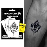 INKARTLINK Semi Permanent Tattoos, 3 Sheets of Small Temporary Tattoos, Adult Art Designs, Party Favors, Waterproof, Realistic, No Adhesive, No Reflective, Lasts 1-2 Weeks (Iris)