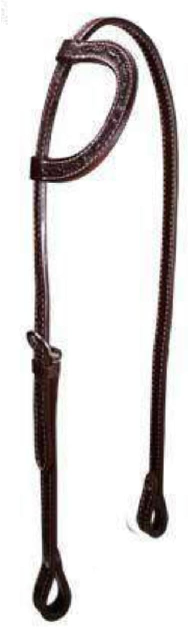 Tahoe Tack 5/8" Wide USA Leather Leaf Tooled Slip Ear Headstall