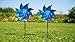 6 Pack Blue Sparkly Reflective Pinwheels – Holographic Wind Spinners for Outdoor Garden, Yard & Farm – Bird Deterrent & Decorative Whirligigs for Patio, Lawn
