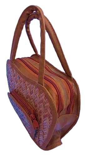 Image of han bag bamboo (HART SHAPE) Bamboo Bags for Women - Handmade Wicker Woven Purse Handbag