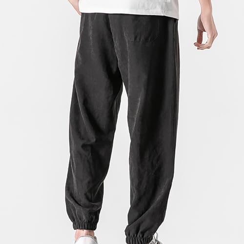 Baggy Sweatpants for Men Casual Fashion Drawstring Elastic Waist Solid Beam Feet Pants Athletic Apered Joggers4