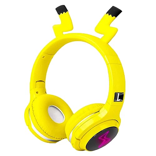 SVYHUOK Casque Bluetooth sans Fil Enfant pour Garçons Filles, Casque Audio avec Micro Intégré, Jaune Casque Confortable Pliable avec Lumières LED pour...