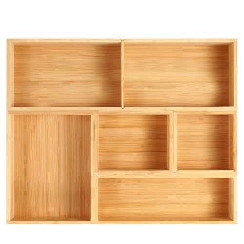 Fabsome Bathroom Drawer Organizer, Bamboo Box Bin for Junk Vanity...