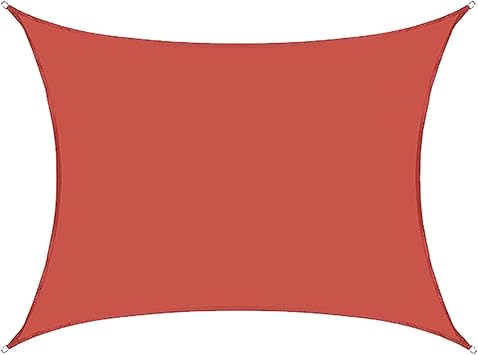 16 X 20 Beige Sun Shade Sail Rectangle Canopy Fabric Cloth Screen, Water and Air Permeable & UV Resistant, Heavy Duty We Customize Size Color Rust Red, Size 1.5x3M5x10FT