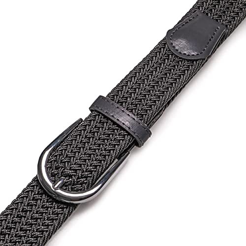 RBOCOTT Ceinture en Tissu Élastique,Ceintures Élastiques Tressées,Ceinture Tressées Extensible pour Hommes et Femmes,Ceinture en Nylon,Ceinture Noire,Ceinture Gris (105cm) - Image 5