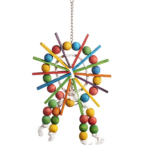 Image of Prevue Pet Products Bodacious Bites Ferris Wheel Bird Toy for Chewing | Accessories for Parakeets, Conures, Cockatiels, and Small to Large Birds, Hanging Cage Toy for Climbing