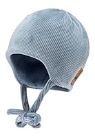Sterntaler Beanie in Cord Optik Unisex - Baby und Kinder Mütze mit Ohrenklappen - gefüttert mit Baumwollfleece - blau, 41