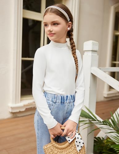 Arshiner Girls Long Sleeve Mock Turtleneck Shirts Slim Fit Casual Base Layer Top Tee4