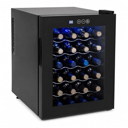 Fermoirper Cave à vin - 48 l - 20 bouteilles - Petite cave à vin avec panneau tactile LED - Anti-UV - Plage de température de refroidissement : 12-18 °C