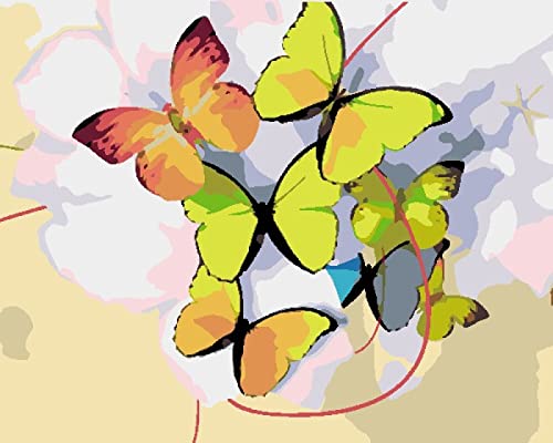 Kit Point de Croix Fleurs Blanches et Papillons 11CT Estampé 40x50 cm Broderie Débutant