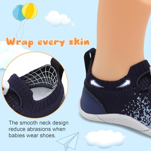 FEETCITY Baby Shoes Boys Girls First Walking Shoes Infant Sneakers Crib Shoes Breathable Lightweight Slip On Shoes4