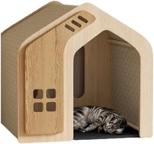 CokBlu木製ヴィラ型犬小屋・猫ハウス 小型犬・中型犬用 屋外用/屋内両対応 日焼け対策雨除け フロアマット付き 組み立て簡単 バルコニー・アトリウム四季通用耐腐食?