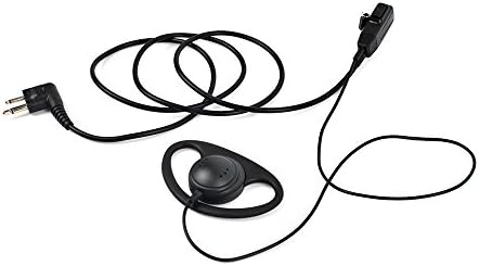 HYSHIKRA D Shape Earpiece Microphone with PTT Headset Compatible for Motorola CP040 CP200 GP300,CLS1110,CLS1410 2-pin Radio