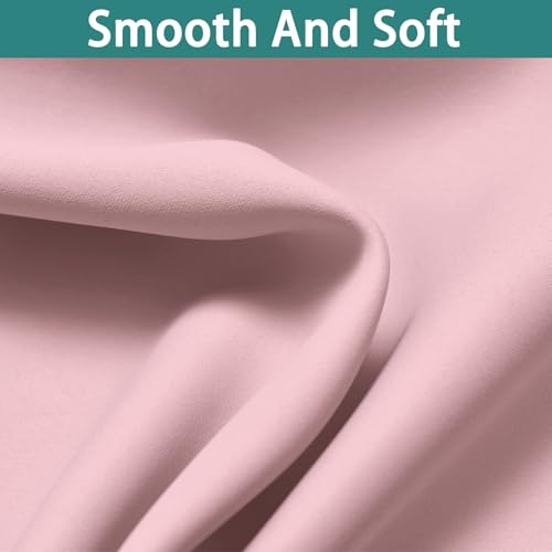 Image of Yakamok Pink Blackout Curtains 84 Inches Long for Bedroom 52 inch Wide 1 Panel | Blackout Curtain Panels for Bedroom, 2 Thick Layers Grommet Top Thermal Insulated Drapes with Black Liner for Living Room