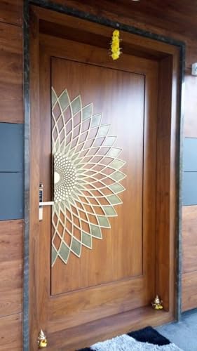 Image of Brass Single Door Design with Handle for Main Door, Antique Door Handles Pack of 1