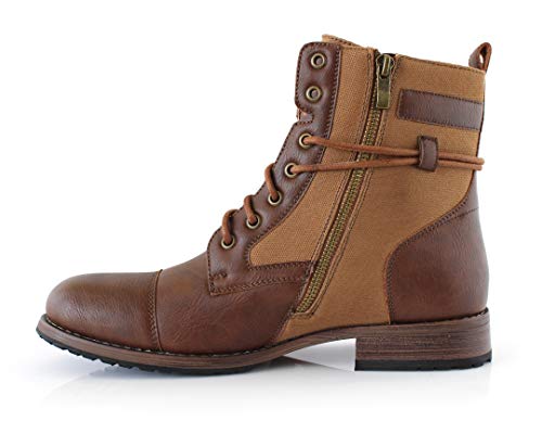 Image of Polar Fox Men's Casual Cap-Toe Ankle Boot Collection | Lace-Up Work, Combat, and Chukka Styles