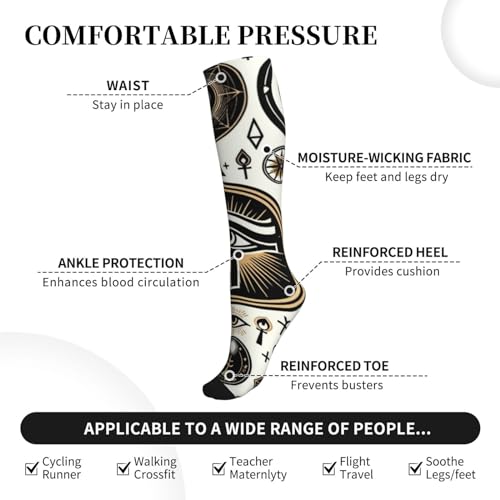 Augenstern Unisex Calf Compression Socks Horus-Eye-Ankh-Pyramid Outdoor Recreation Socks Mid-Calf Socks4