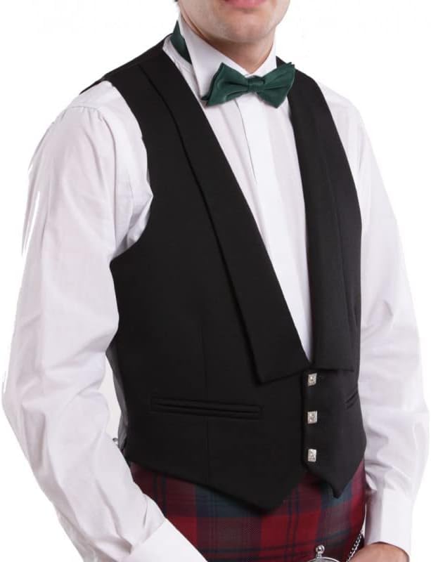 Prince Charlie Black Kilt Waistcoat/Vest - Scottish Elegance for All Your Formal Occasions4