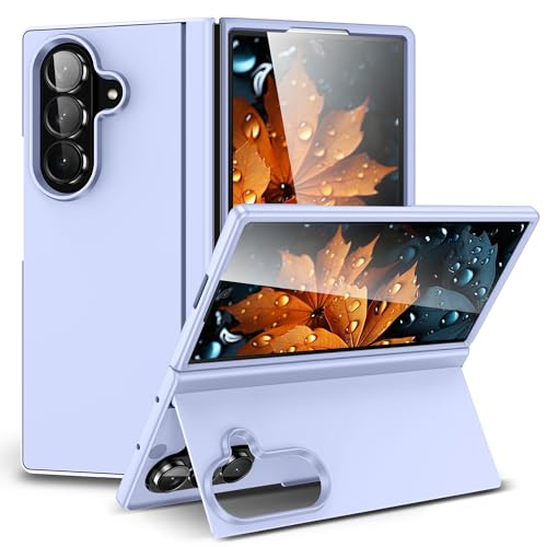 FDHYFGDY para Samsung Galaxy Z Fold 7 Funda con Soporte, Funda Protectora de PC Dura Funda Resistente a los arañazos para Galaxy Z Fold 7 Carcasa con Soporte Plegable (Púrpura Claro)