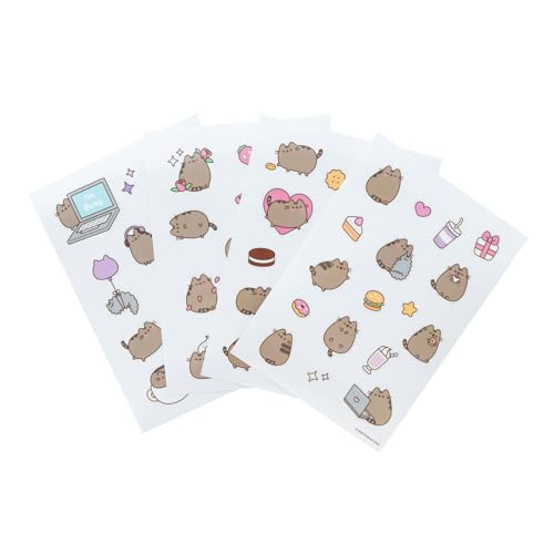 Pegatinas Pusheen impermeables y reutilizables : Paquete de pegatinas: 16 stickers KAWAII, Optimas pegatinas para móvil, ordenador, tablet, etiqueta para botellas