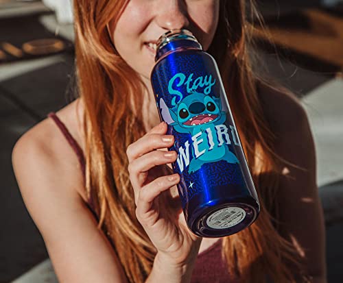 Disney Lilo & Stitch "Stay Weird" 27-Ounce Stainless Steel Water Bottle | Bpa-Free Plastic Sports Jug With Leakproof Screw-Top Lid | Hydration For Outdoor Activities, Gym Fitness | Cute Gifts #TOP4