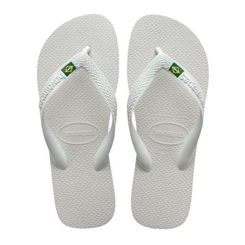 Havaianas - Top Brasil, Infradito Comode, Resistenti e Leggere con Suola Antiscivolo, Bandiera del Brasile sulle Strisce, Unisex Adulto, Bianco, 41/42 EU
