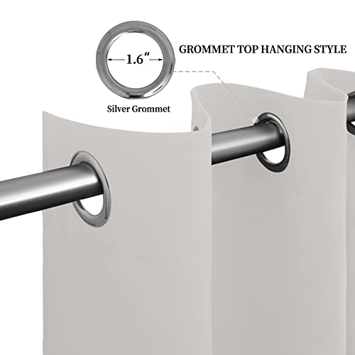 Image of Easy-Going Blackout Curtains for Bedroom, Solid Thermal Insulated Grommet and Noise Reduction Window Drapes, Room Darkening Curtains for Living Room, 2 Panels (52x96 in, Light Linen)