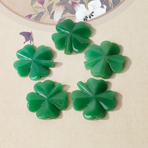 Image of Runyangshi Natural Crystal Green Aventurine Four Leaf Clover Healing Stone Sculpture Hand-Carved Crafts Symbolizes Love Health Glory Riches Reiki Gemstone Home Decor Gift (Upgraded Version)