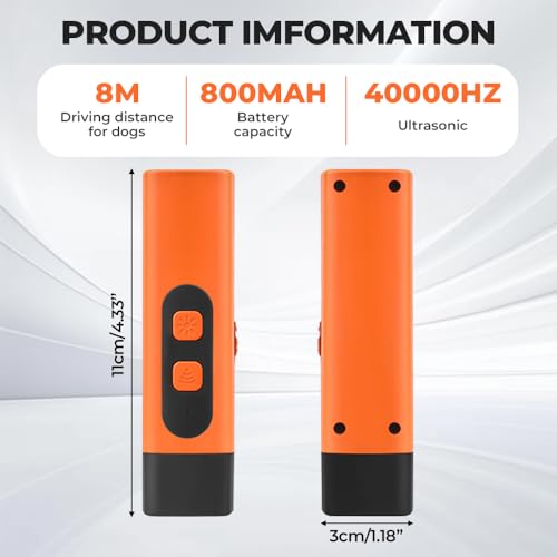 kailisi Antibell Ultraschall Gerät, 2025 Neuestes Handgerät Anti Bell Gerät Hunde, Ultraschall Handheld Hunde Training Antibell für Hunde Drinnen Draußen für Hundetraining und Gehen (Orange,1Pcs)