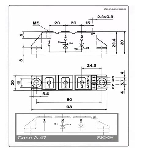 Módulo de tiristor SKKH106/16E semiconductor regulador de voltaje para maquinaria 3