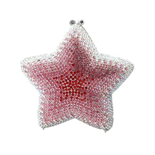 Image of Women Rhinestone Star Shape Clutch Purse Unique Crystal Evening Bag Luxury Chain Handbag for Wedding Cocktail Party | Rhinestone