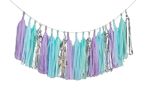 ZOOYOO Shiny Tassel Garland Tissue Paper Tassel Banner,Table Deco...