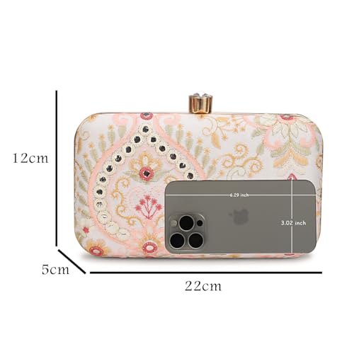 Image of LONGING TO BUY Hand Crafted Designer Box Clutch - Zari Embroidery For Women