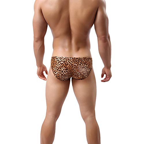 Swbreety Mens Leopard Print Briefs Underwear Stretch Bikinis With Pouch #TOP2