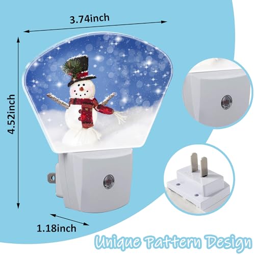 Image of Night Light Snowman Plug-in LED Dusk-to-Dawn Sensor Soft Night Lamp,Suitable for Home Bedroom Bathroom Hallway Stairs