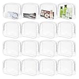 GONITYOU 16 Pieces Clear Makeup Bags Bulk, TSA Approved Toiletry Bags Travel Pouch, Waterproof PVC Plastic Small Clear Cosmetic Bags with Zipper for Organizing (White Border)