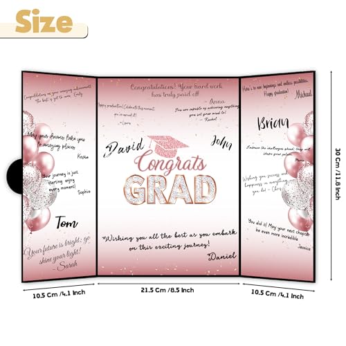 Image of Graduation Decorations 2025 Guest Book, Grad Party Decorations Class of 2025, Rose and Gold Theme
