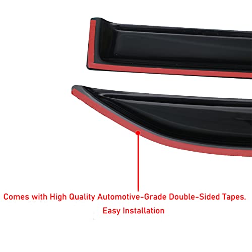 Image of Lightronic Extra Durable Outside-Mount Auto Vent Window Visor, Fits 2008-2013 Toyota Highlander, UV Protection Rain Guard, Original Wind Deflector, No-Drill Easy Install, Dark Smoke, 4-Pcs