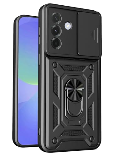 Image of Tough Armor Bumper Back Cover Case for Samsung Galaxy A57 5G | Sliding Camera Cover, Kickstand & Ring Holder 360 Degree Protection Back Cover Case for Samsung Galaxy A57 5G - Black