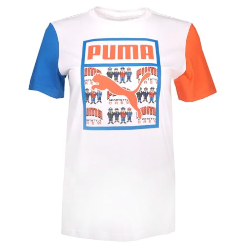 PUMA Kids Boys Graphic Classics Crew Neck Short Sleeve Casual Tops Casual - White