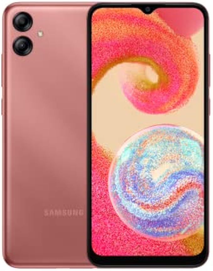 SAMSUNG Galaxy A04e 4G LTE 124GB + 4GB Latin Global Specs (Only Tmobile/Metro/Mint/Tello US Market) 6.5" Dual Sim 13MP Dual Camera SM-A042M/DS + (W/Fast Car Charger Bundle) (Cooper)
