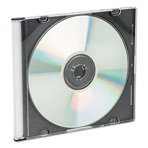 Innovera IVR85825 CD/DVD Slim Jewel Cases - Clear/Black (25/Pack)