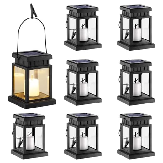 Best solar lights for patio umbrella GIGALUMI Solar Hanging Lanterns