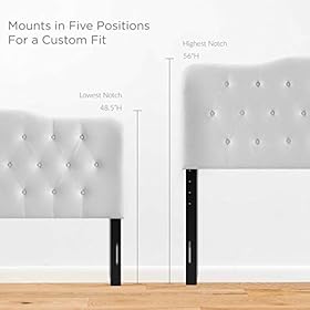 Modway Annabel Tufted Button Faux Leather Upholstered Queen Headboard in White