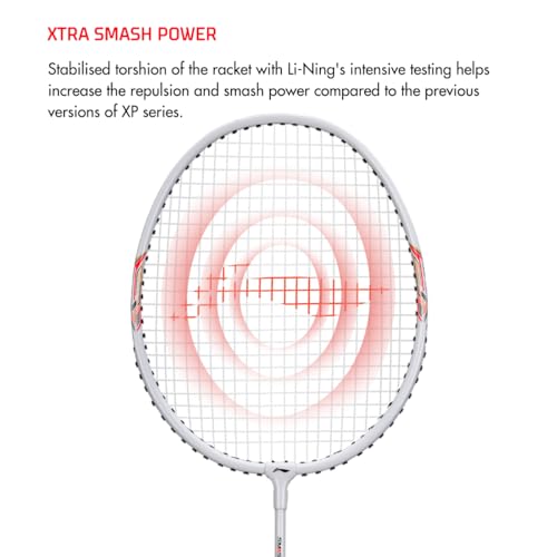 Li-Ning XP-IV Strung Badminton Racket White White/Silver - Image 5
