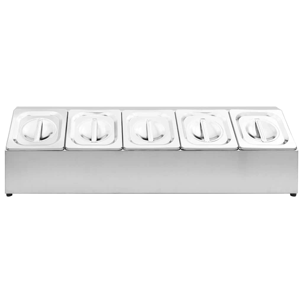Récipient Gastronorm 5 Bacs GN 1/6 Acier Inoxydable avec Pieds