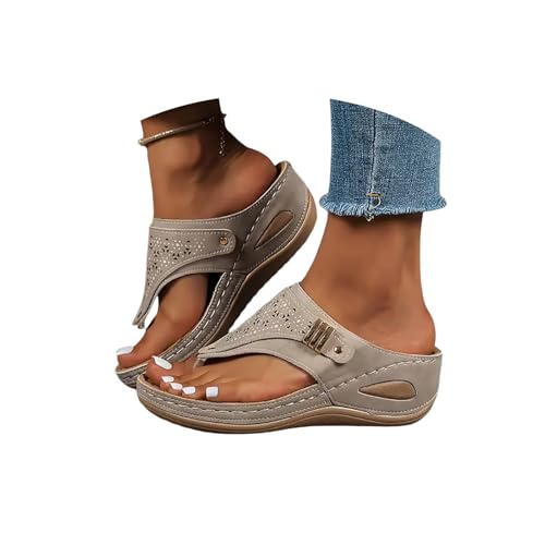 Orthopedic Sandals for Women 2025 Summer Comfortable Sandals Arch Support Wedge Flip Flops Sandals
