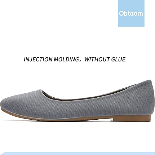 Image of Obtaom Round Toe Women Flat Shoes Slip on Girls Dress Black Ballet Flats